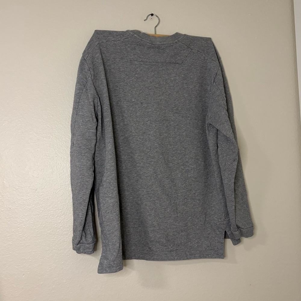 BYLT Men Gray Active Fleece Core Crewneck Sweatshirt - Picture 11 of 13